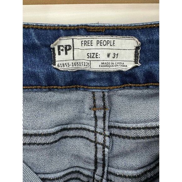 Free People Blue Jeans Flat Front Pockets Denim Women's Size 31 - Picture 7 of 9